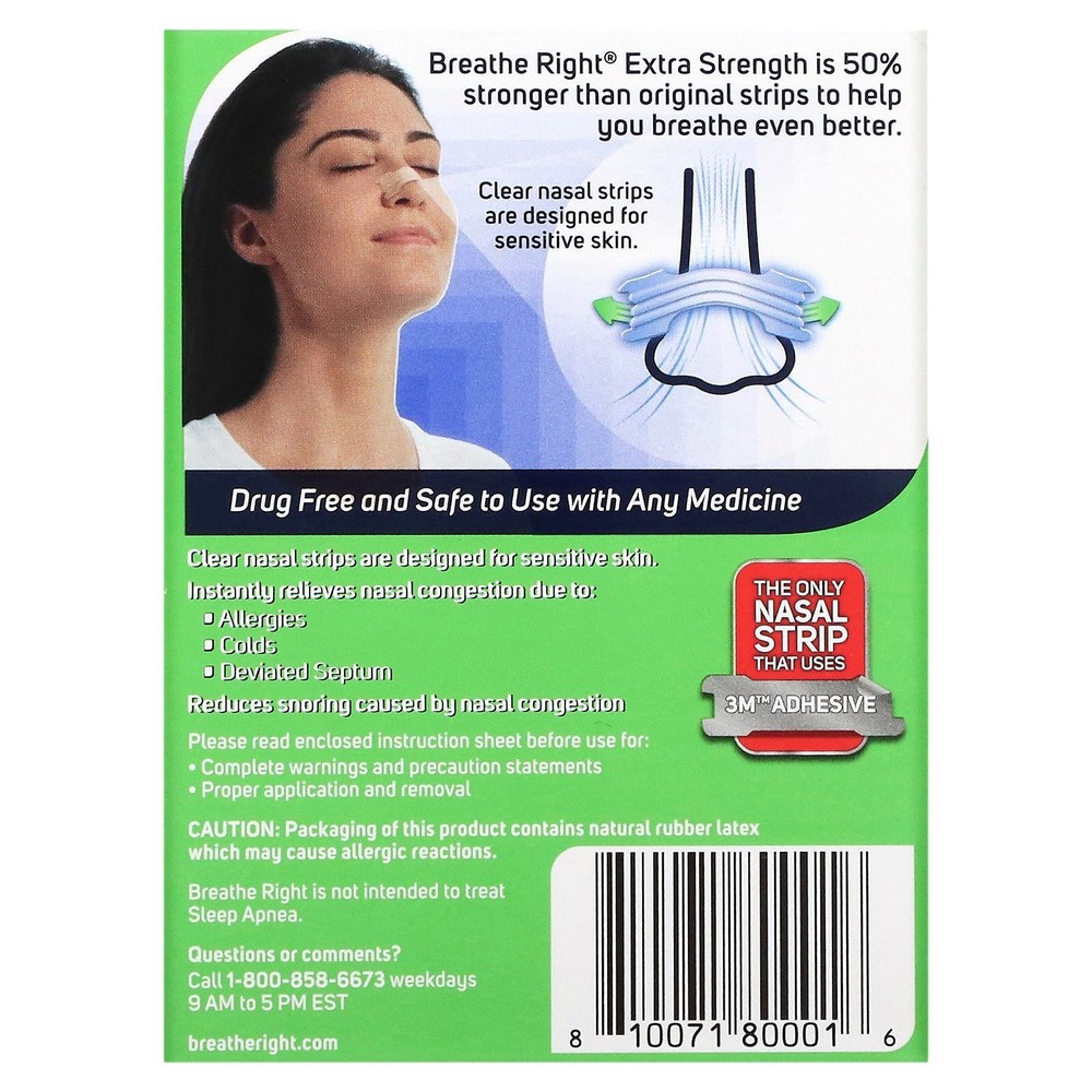Nasal Strips, Extra Strength, For Sensitive Skin, 26 Clear Strips