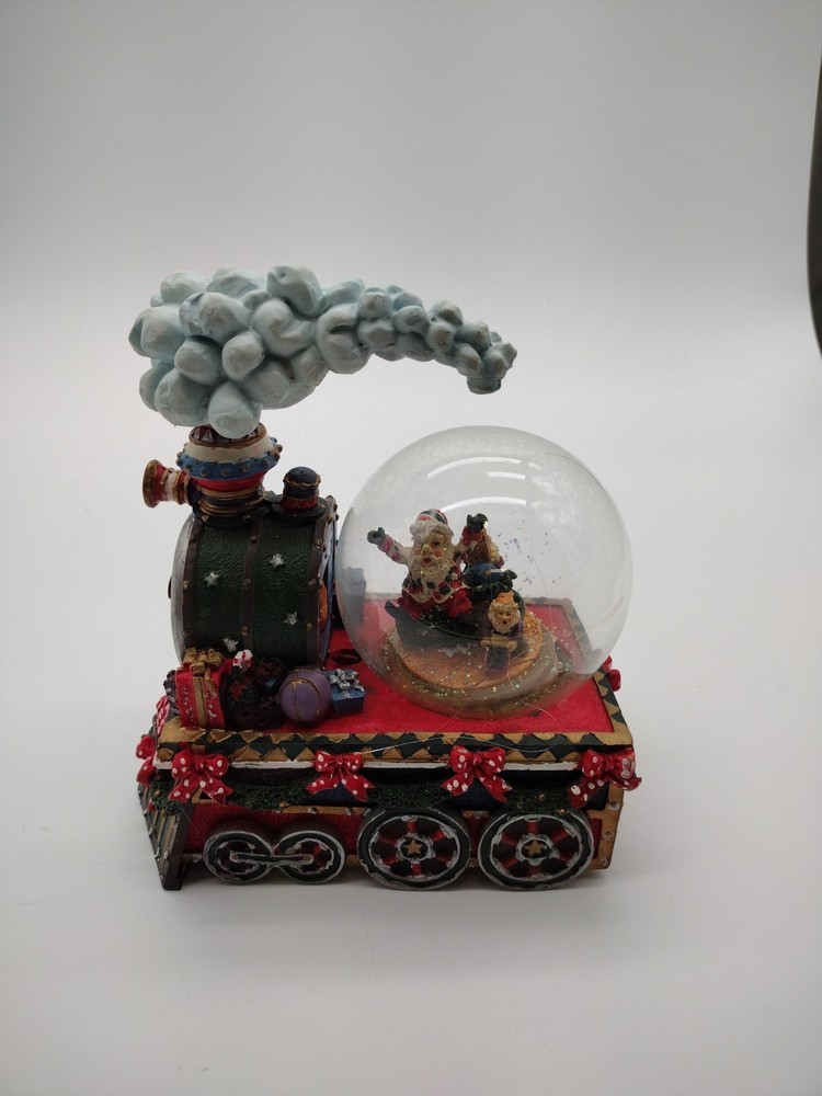 Santa Train Express Delivering Tree Musical Water Globe