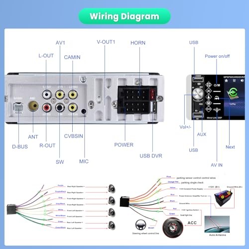 5.1 Inch Single Din Touchscreen Radio with Wireless Carplay/Android Auto,