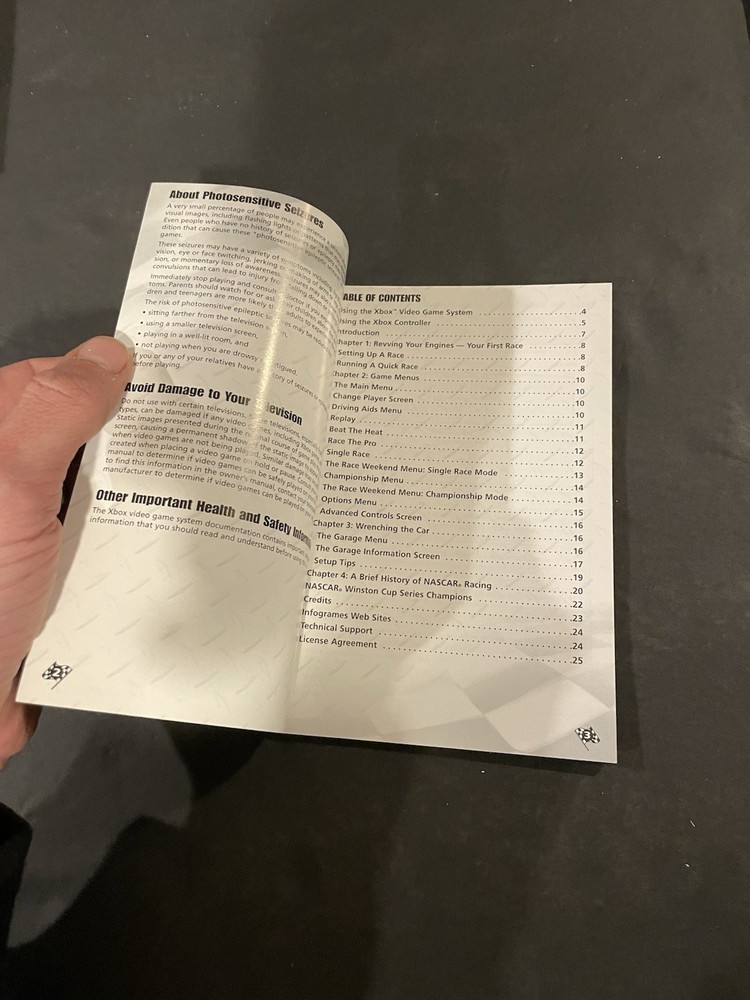 nascar heat 2002 xbox Manual only