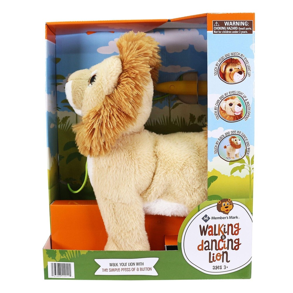 MEMBERS MARK WALKING & DANCING PLUSH, LION *DISTRESSED PKG