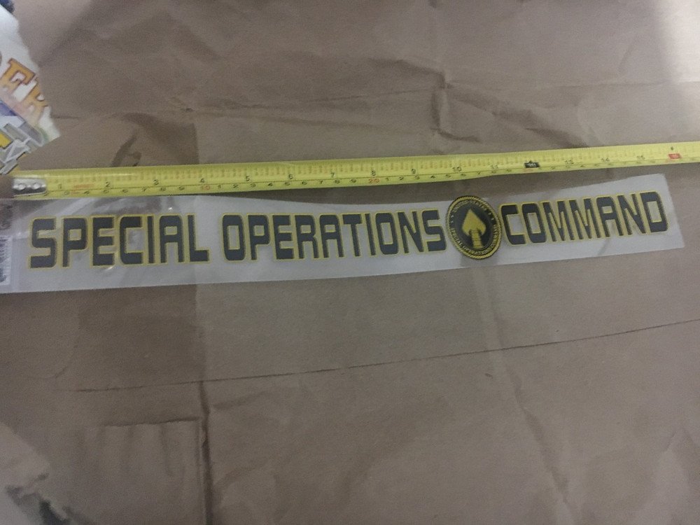 US Army SPECIAL OPERATIONS COMMAND Window Decal (Applied outside)