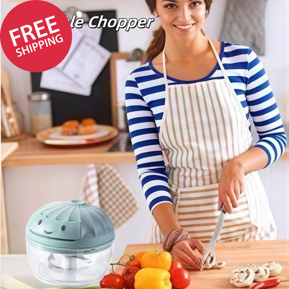 Mini Manual Food Processor Vegetable Chopper Hand Pull String Garlic Onion
