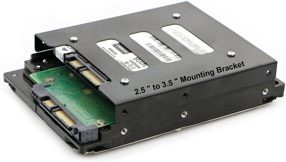 Efficient 2.5" to 3.5" SSD Hard Drive Bracket Set - Metal Construction