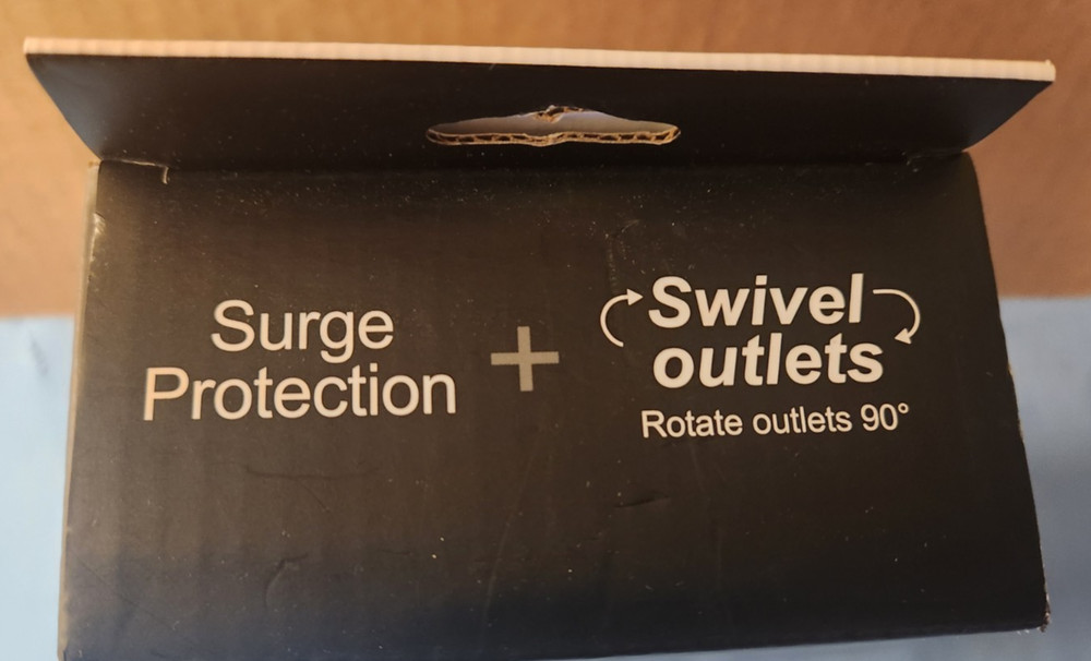 GE 6-Outlet Extender, Surge Protector, Swivel Side Access, Wall Tap Adapter