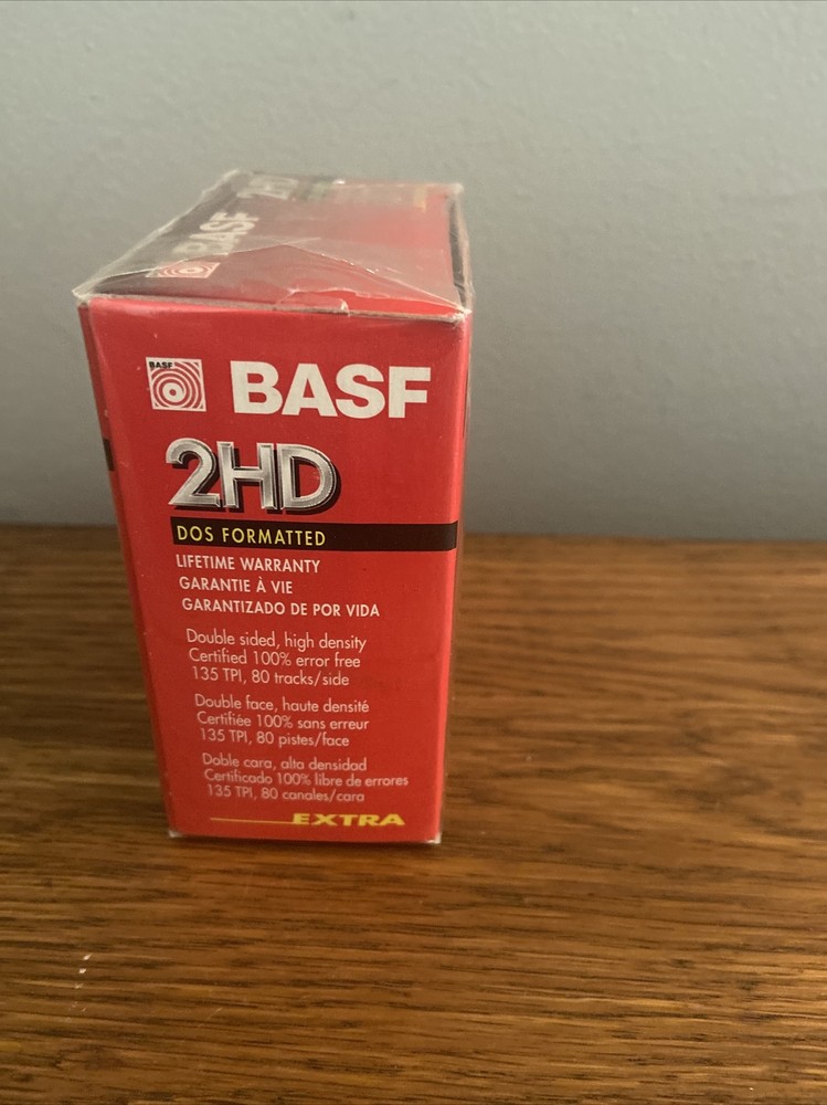 BASF 2HD 10 Dos Formatted Floppy Diskettes Disk 3.5" High Density Sealed New