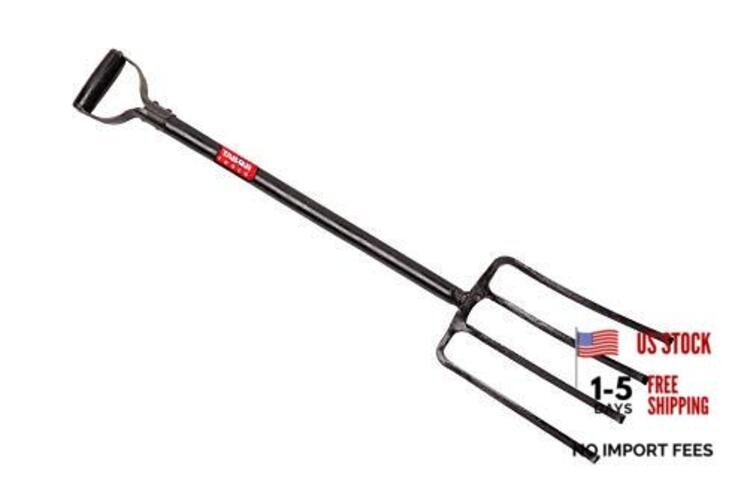Steel Shaft, Super Heavy Duty 4 Tine Spading Fork, Virtually Digging Fork
