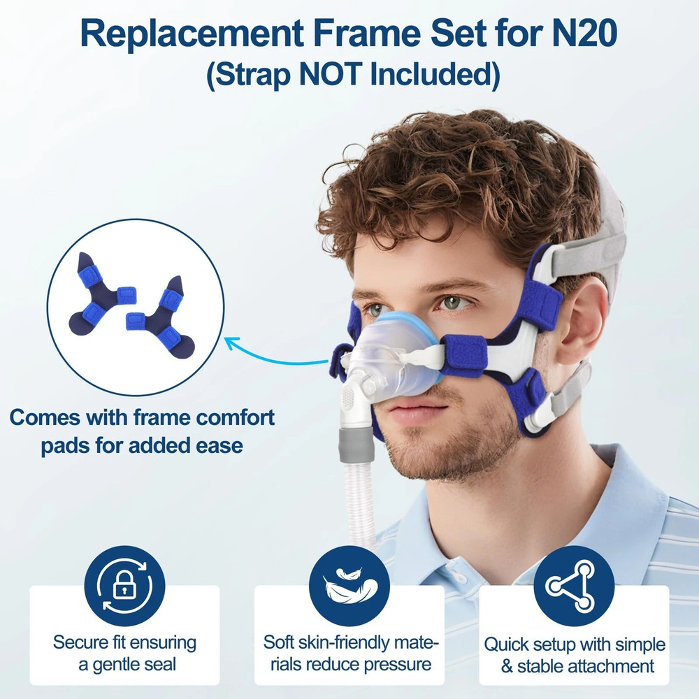 Replacement Set for AirTouch N20 Medium, Includes Frame, Foam Nasal Cushion...