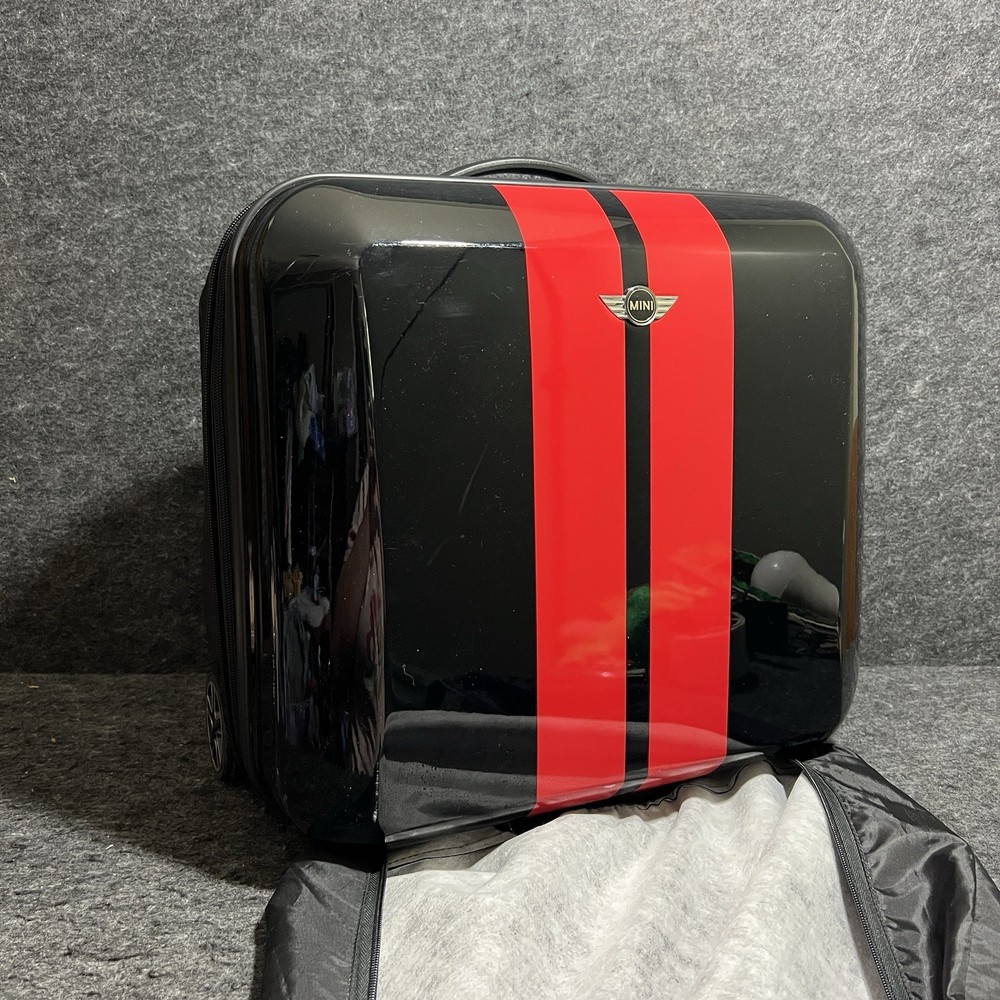 Authentic MINI Cooper Black/Red Rolling/Locking Cabin Trolley Suitcase