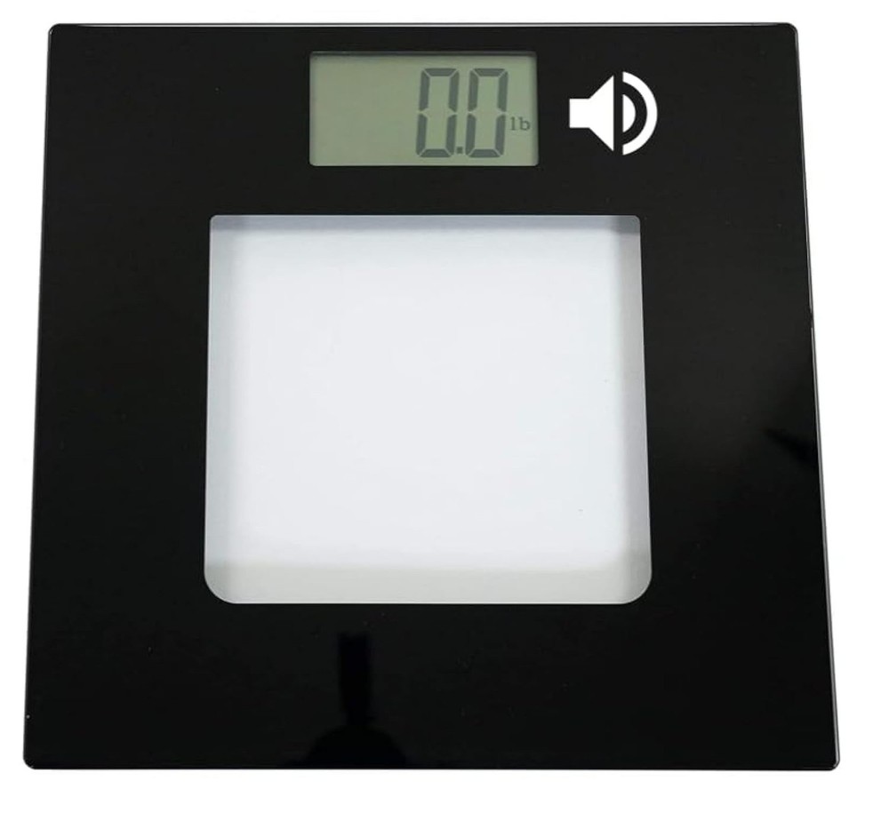 Talking Digital Scale Extra Wide Glass - Accurate Visual & Voice Display Scal...