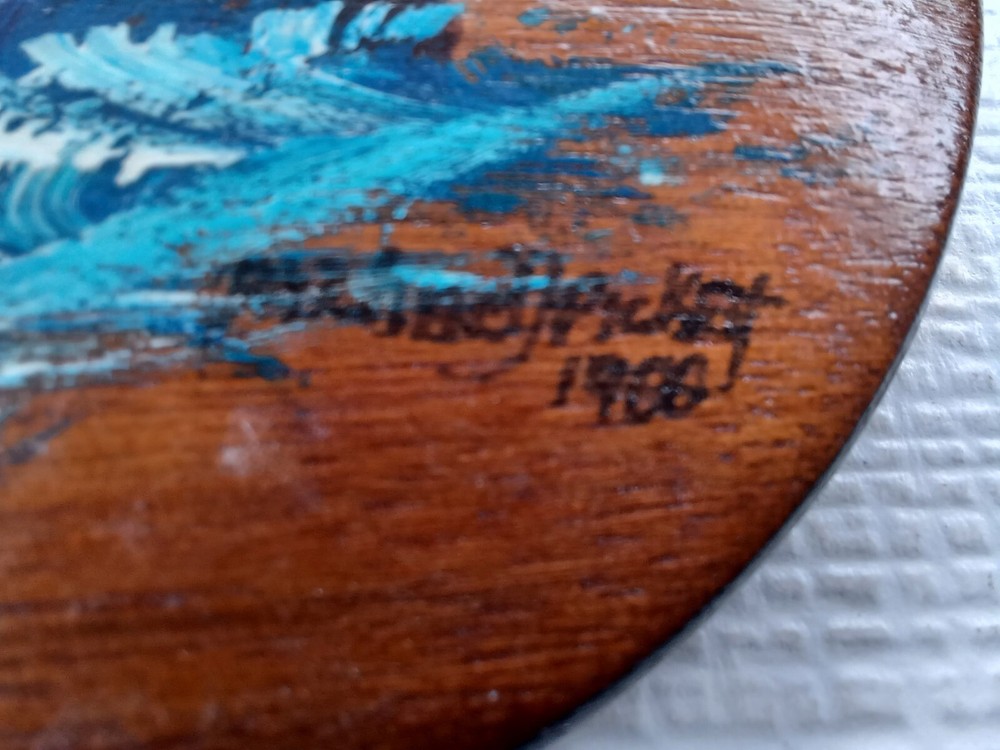 Lighthouse Hand Painted 3" Wood Round