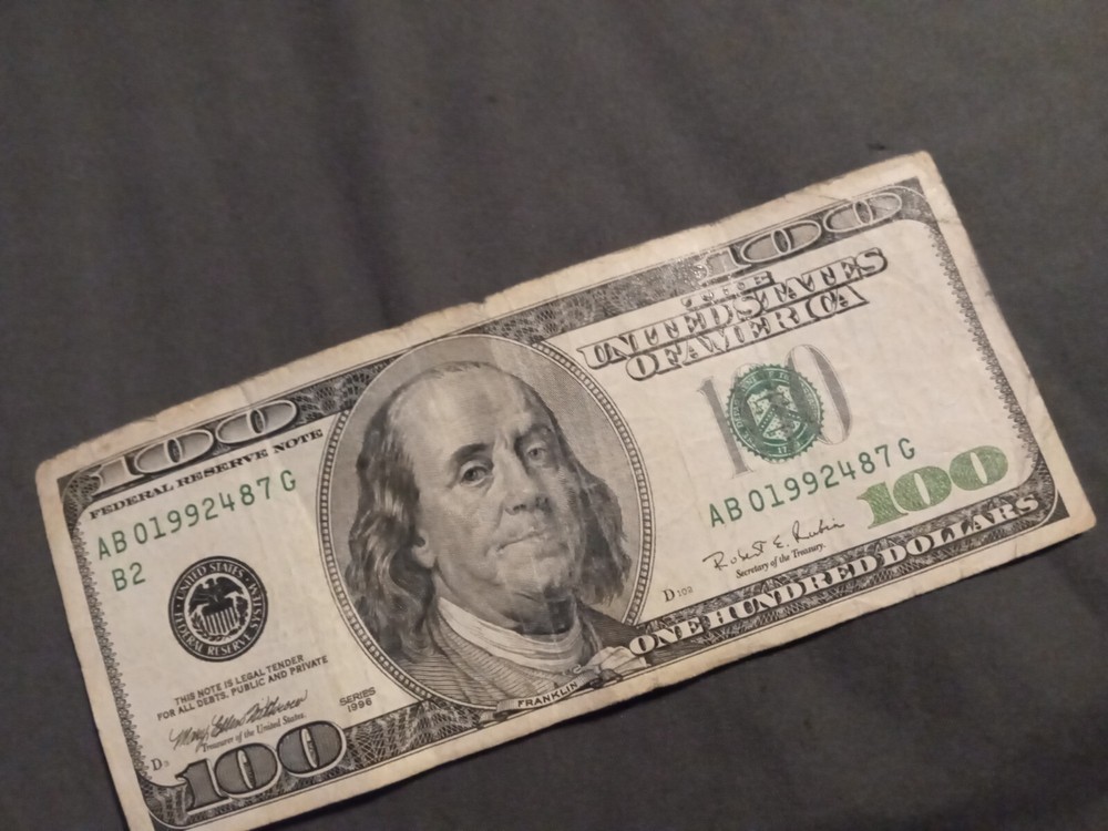 Off Center $100 Dollar Bill Print Error Series 1996 Front And Back Misalignment
