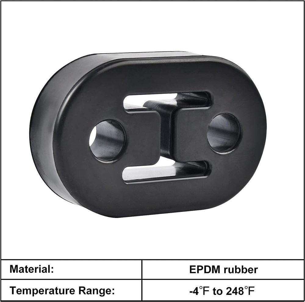 2pcs Mount Bracket Duty Rubber 2 Hole Exhaust Hanger Tail Pipe Bushing Insulator