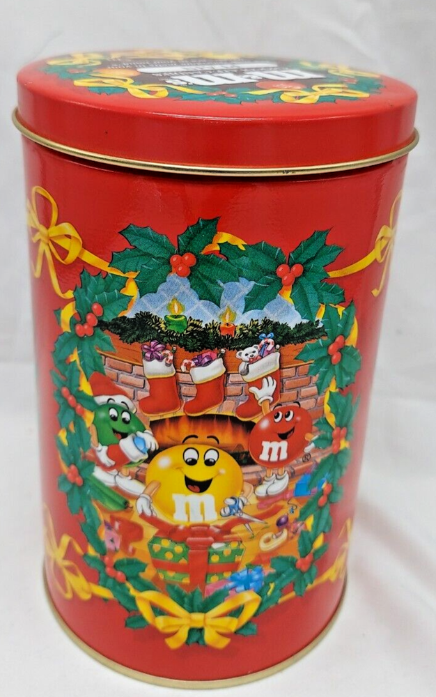 Vtg M&M/Mars Christmas Tin 1993 4x7"