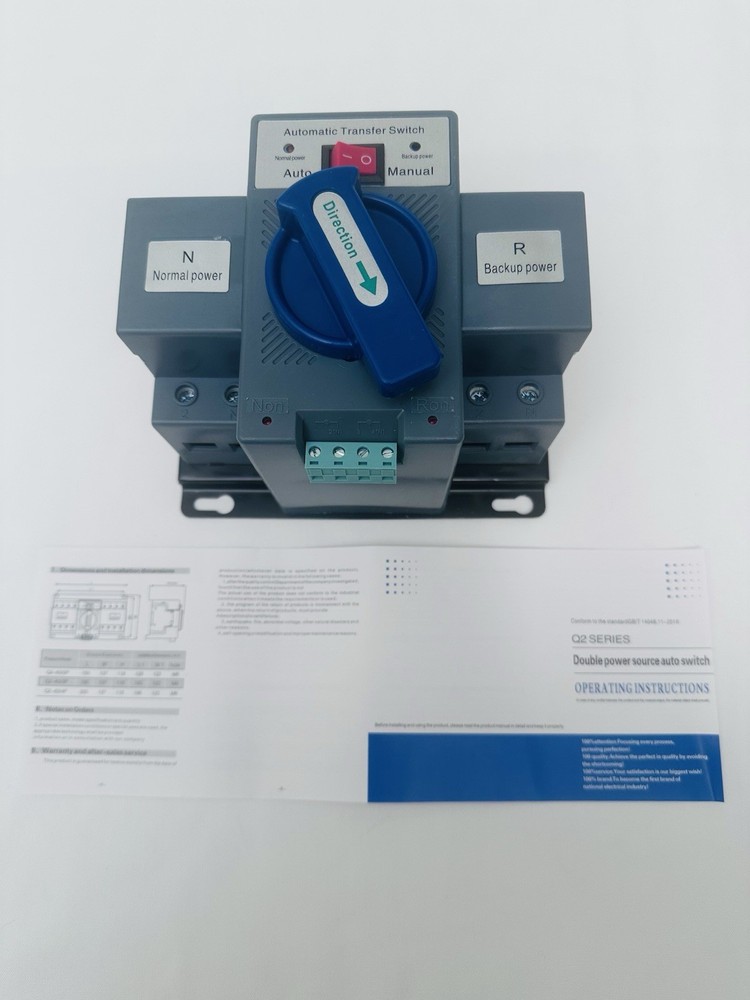 Double Power Source Automatic Transfer Switch Q2 Series 63 Amp 2 Pole
