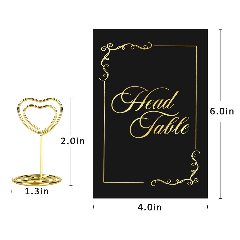 JOYIT 31 Sets Wedding Table Number Holders Black Gold Metal Rectangular Pedestal
