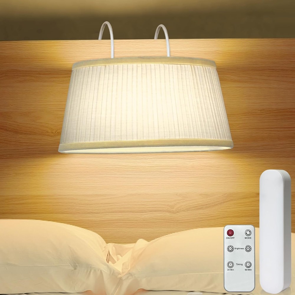 Bed Reading Light Headboard Reading Light with Adjustable Hook, Dimmable Book
