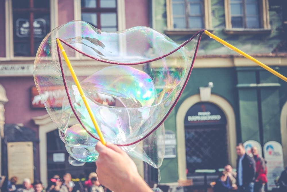 Giant Bubble Maker Wand Bubble Stick Blow Huge Bubbles Orange 50cm String 1,5m