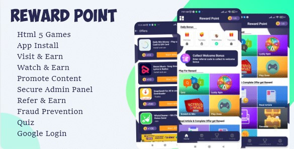Reward Point v2.0 – Html Games + Offerwall📱