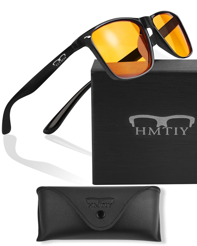 HMTIY Blue Light Blocking Glasses For Gaming - Premium Computer Medium, Black