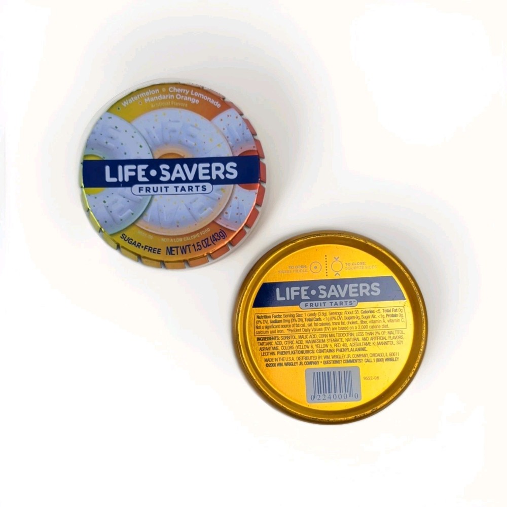 2006 Collectible Life Savers Push Top Open/Side Squeeze Close Candy Tin (EMPTY)
