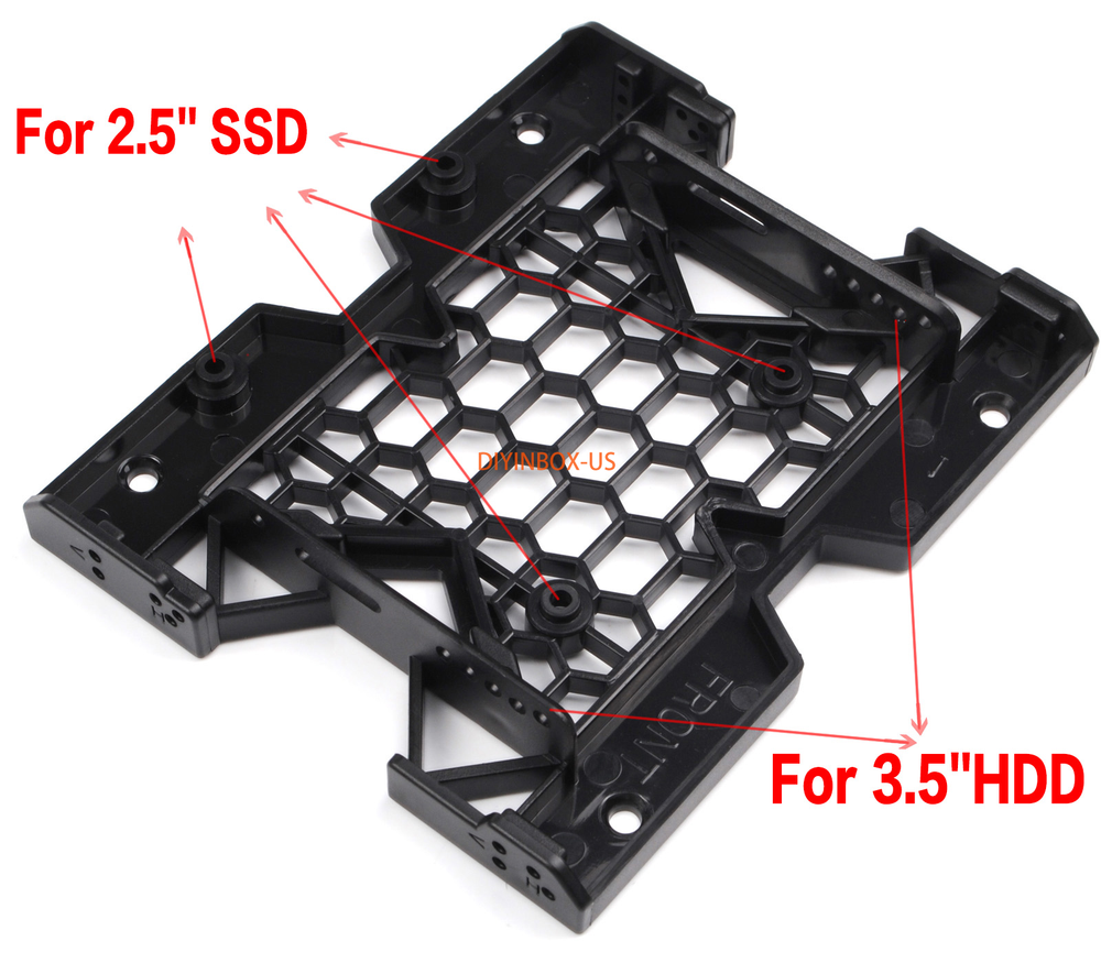 2.5 / 3.5 to 5.25 Drive Bay Computer Case Adapter HDD Mounting Bracket SSD @US