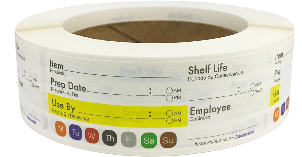 Dissolvable Shelf Life Stickers, 1.25 x 3.375 Inches in Size, 500 Labels Total