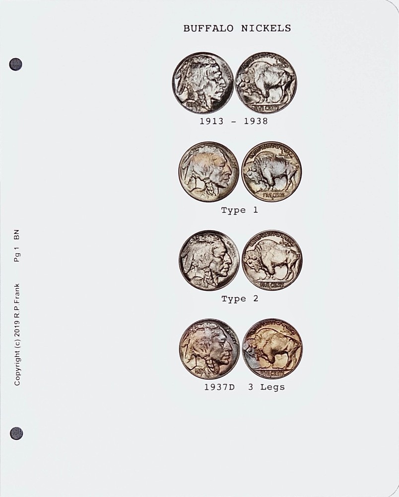 Buffalo Nickels 1913-1938 ** CDI Insert & Data Pgs** Fits Intercept Shield A-030