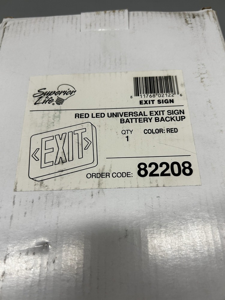 Red LED Universal EXIT SIGN 82208 SUPERIOR LIFE Battery Back up