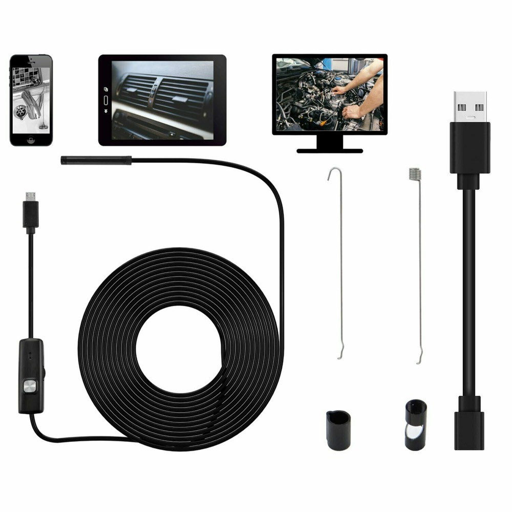 USB Endoscope Borescope Waterproof Camera For Mac Android Phones Windows PC HD