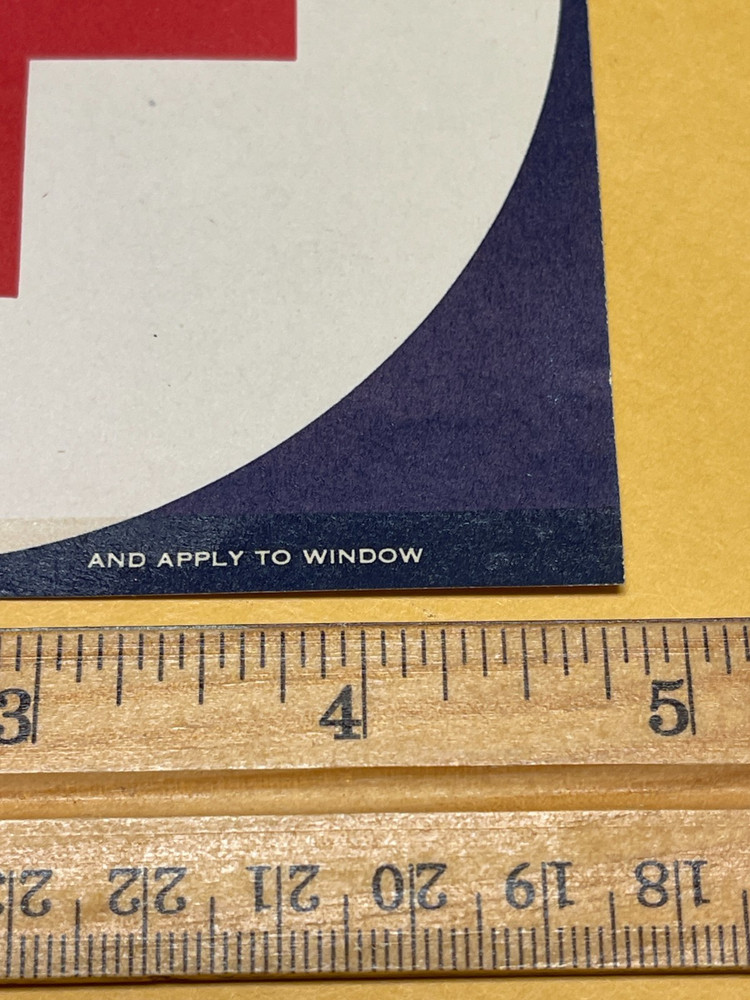WWII US American Red Cross Window Sticker Excellent