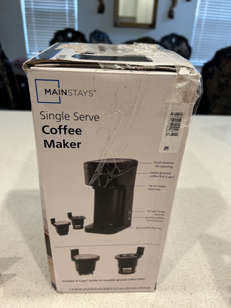 Mainstays Black Matte Single Serve Coffee Maker
