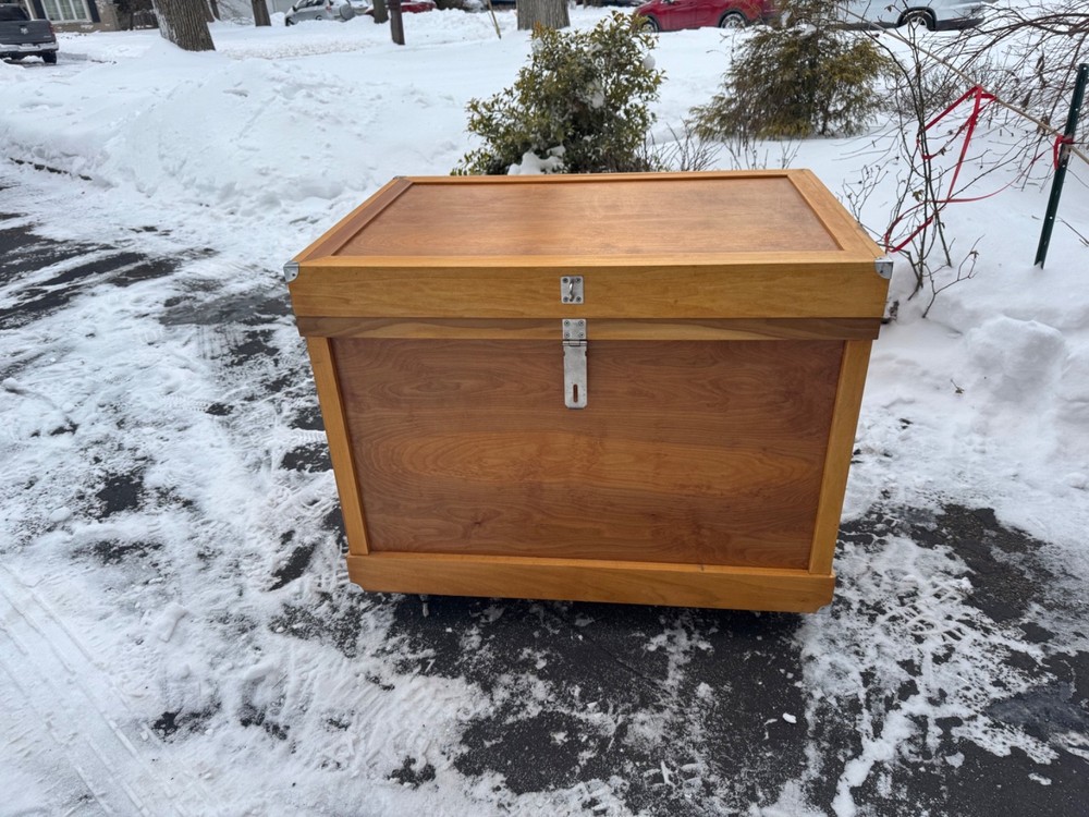 Gently used custom made horseback riding trunk