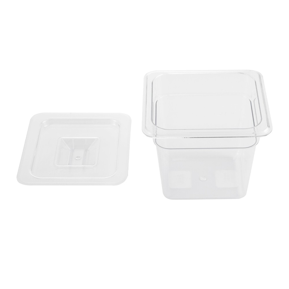 8pcs Large Capacity PC 1/6 Food Pan Rectangular Food Storage Container -40-212℉