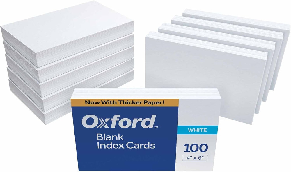 Blank Index Cards 4 x 6 Inch White Study Note Cards Bulk Pack 1000 Count