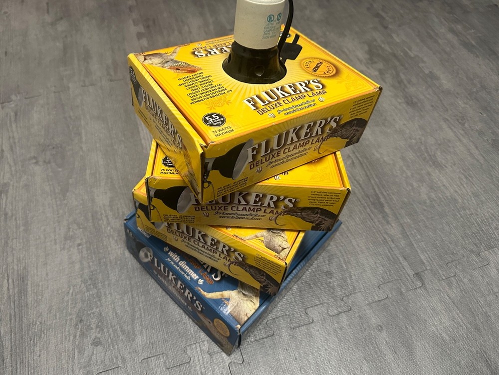 (LOT) 4 Fluker’s Deluxe Clamp Lamps