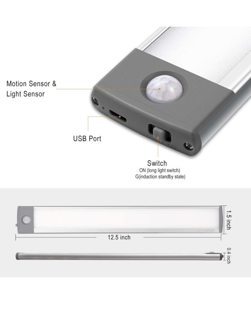 LED Closet-Light Motion Activated 54 Led Light, Ultra Slim