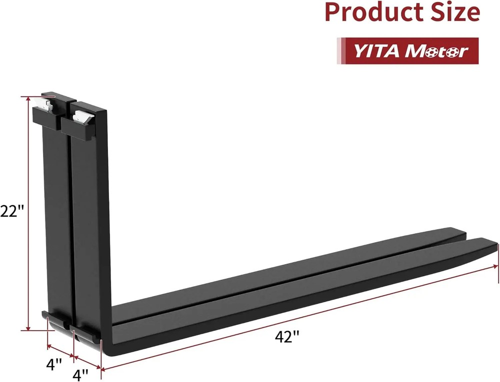 2500 lbs Skid Steer Pallet Fork Attachment, 45" Pallet Fork 42" Fork Blades