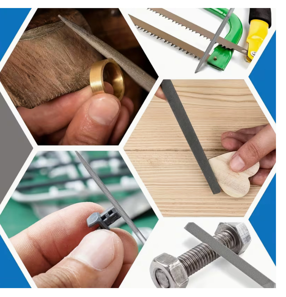 Diamond Mini Needle File Set - 5pcs, Portable, Precision Crafted, Red Handle