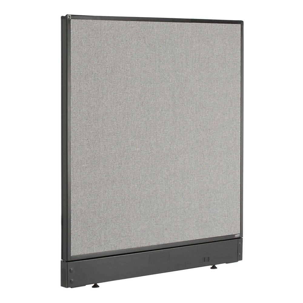 36-1/4"W x 46"H Office Partition Panel with Pass-Thru Cable Gray
