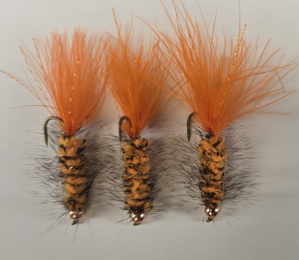 Wooly Buggers, Flys, Size 4, 3 colors, 3 pack