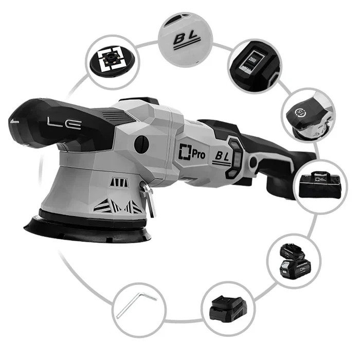 Liquid Elements A4500 Pro Cordless DA Polisher Kit | 5" | 2 Batteries