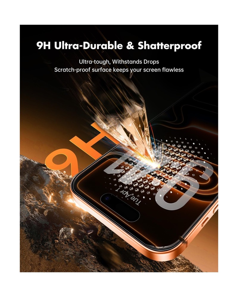 UNBREAKcable Privacy Screen Protector for iPhone 17 Pro Max, Shatterproof Tem...