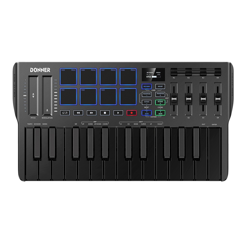 Donner USB-C MIDI Keyboard Controller, 25 Key With DAW Software DMK 25 Pro Black