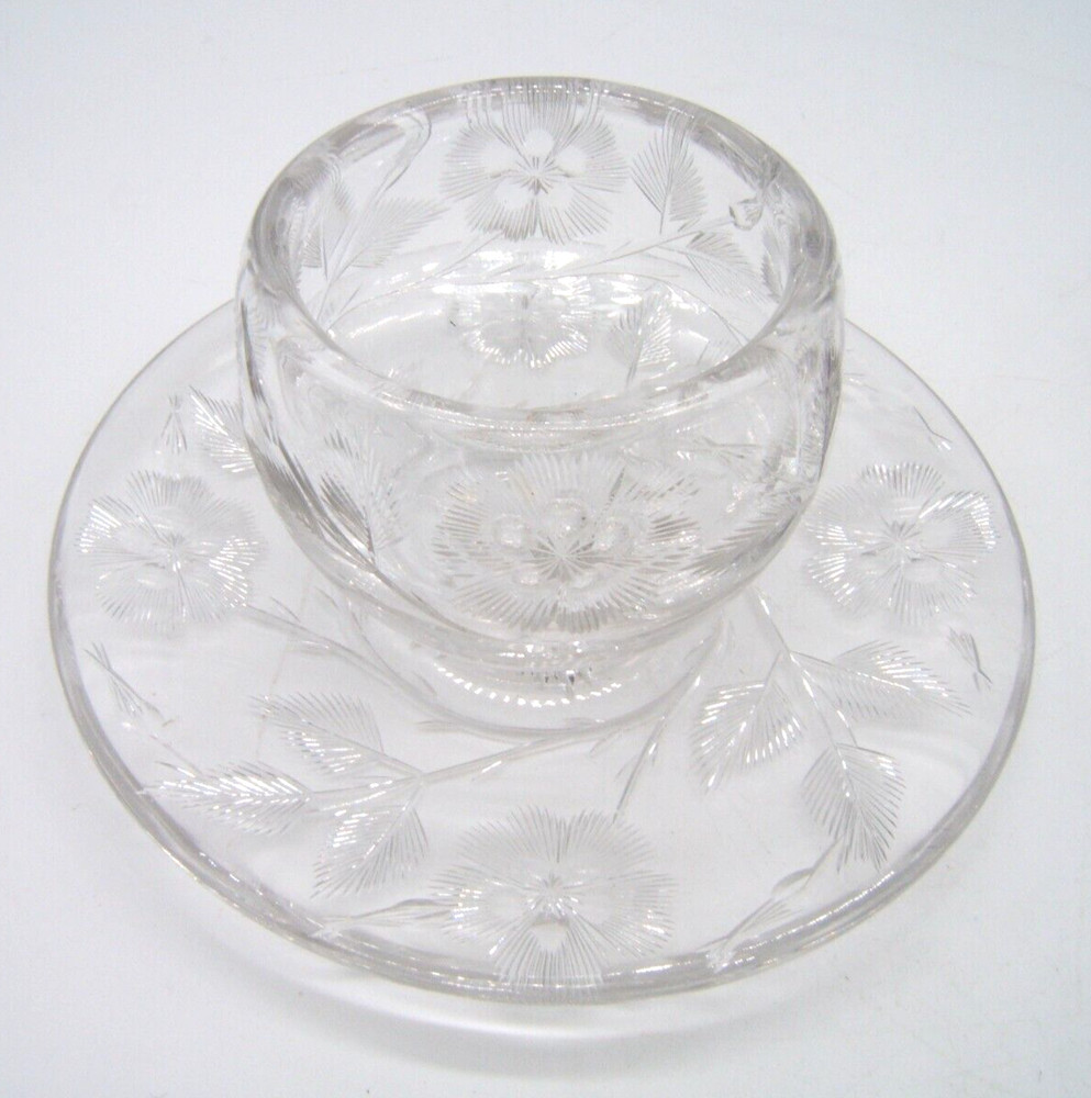 FRANK M WHITING STERLING & CUT GLASS CONDIMENT SERVER VERY PRETTY