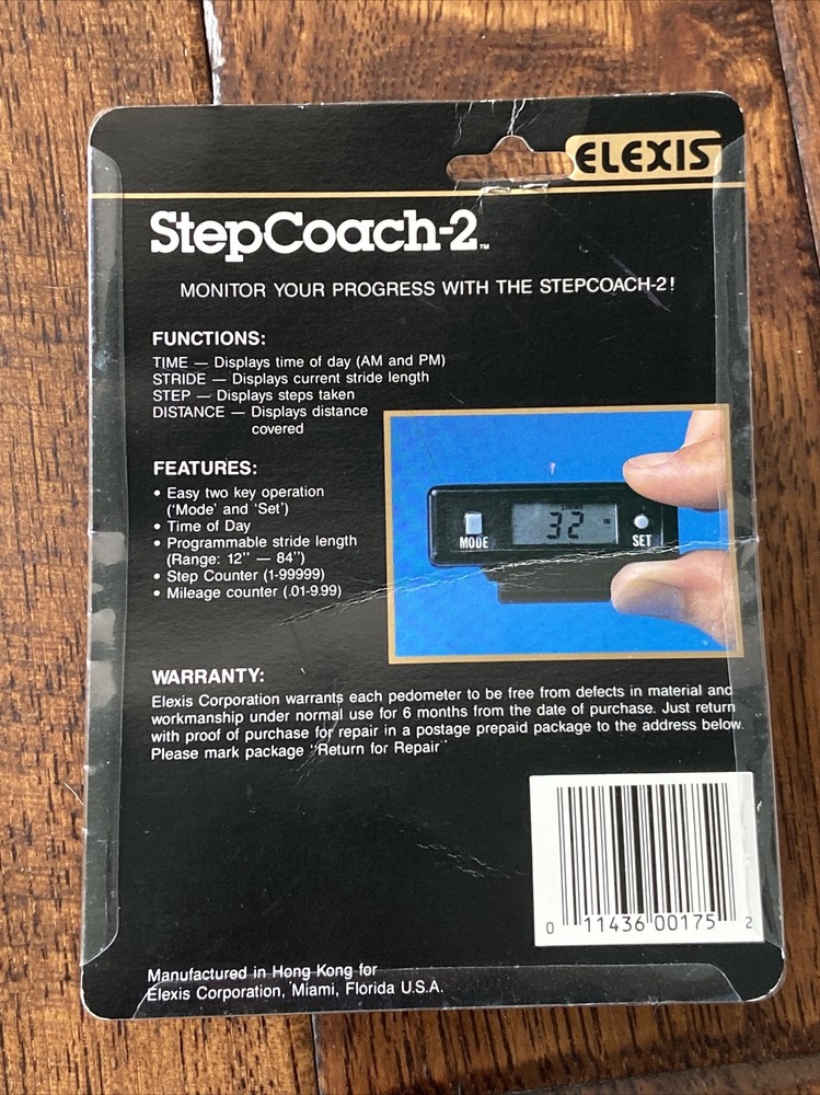 Vintage Elexis Step Coach 2 Digital Electronic Pedometer New In Package