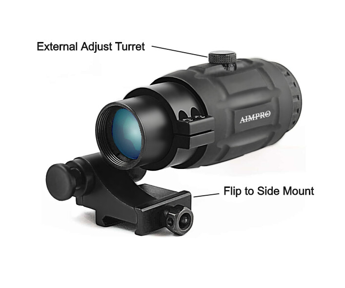 Tactical Red Dot Reflex Sight with Red Laser and FTS Magnifier Combo Aimpro ALFA