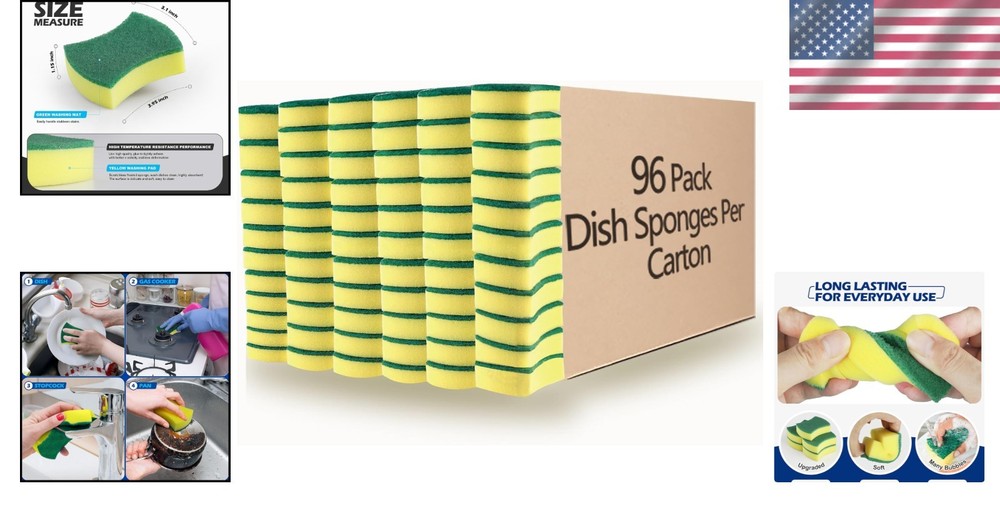 Microfiber Scrub Sponges, 96 Count, Eco-Friendly