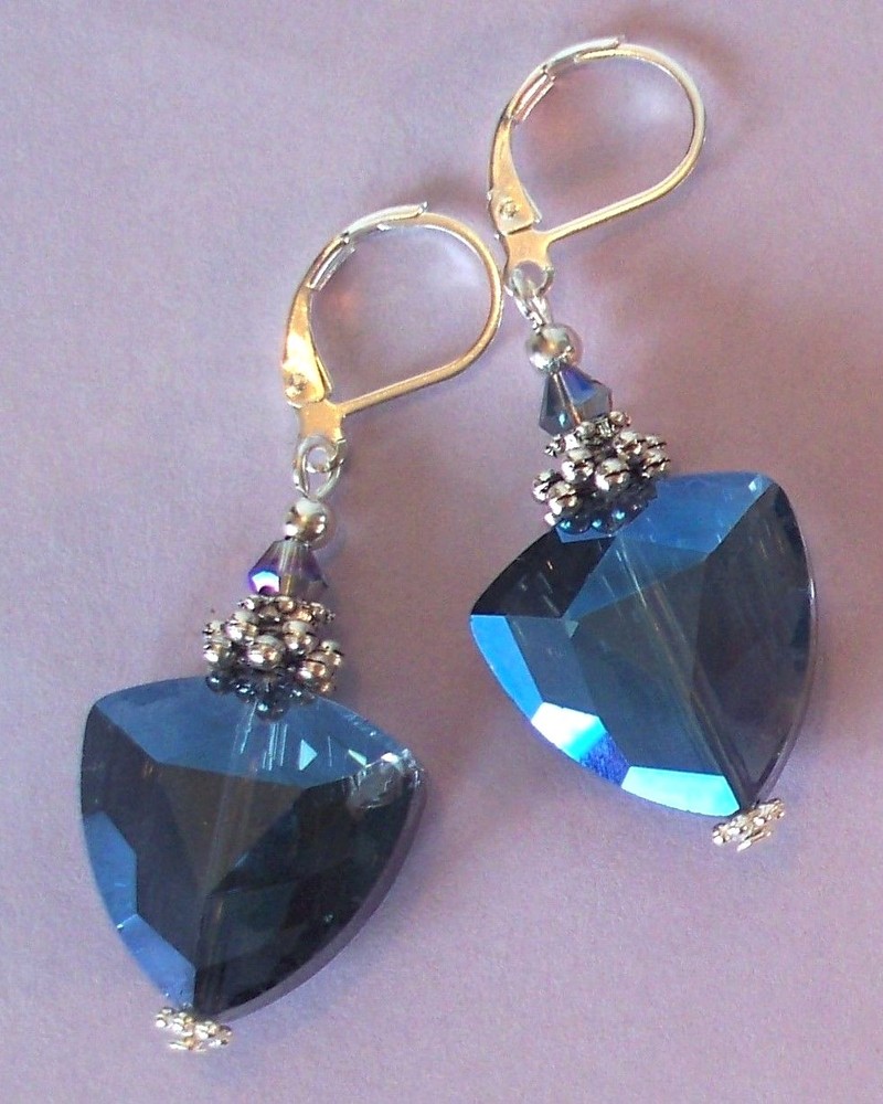 colorized CHUNKY CRYSTAL drops Lever back handcrafted SP YOU CHOOSE