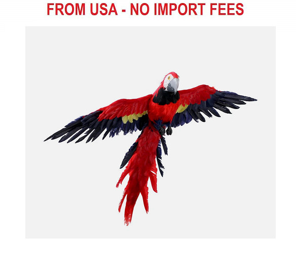 Large Lifelike Artificial 39" Wide Feathered Macaw Parrot